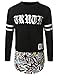 URBANCREWS Mens Hipster Hip Hop Longline Long Sleeve Crewneck Sweatshirt