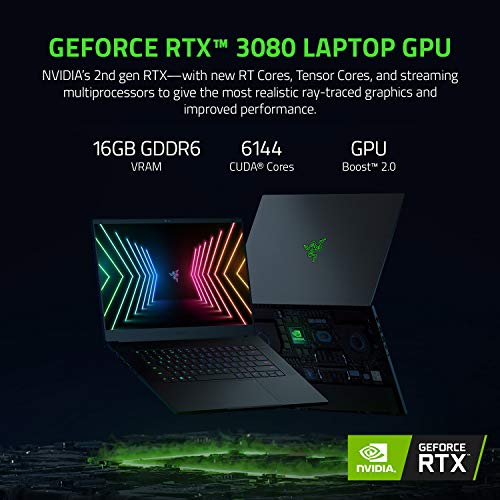 Razer Blade 15 Advanced Gaming Laptop 2021: Intel Core i7-10875H 8-Core, NVIDIA GeForce RTX 3080, 15.6” 4K OLED, 32GB… - Image 3
