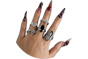 MIFYNN Vintage Gothic Ring Set for Women & Girls - Dark, Blood Red, Demon Eye, Cross, Spider, Snake, Skull, Bat, Heart, Mummy Finger, Chunky, Stackable, Adjustable Boho Rings