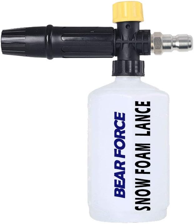 BEARFORCE Electric Pressure Washer DIY Foam Cannon with 1/4&rdquo; Quick Release Connector, Adjustable Snow Foam Lance 0.6L Bottle, Jet Car Wash Foam Blaster Soap Gun