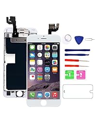 Nroech   Pantalla de repuesto para iPhone 6S, color blanco, pantalla táctil 3D, digitalizador LCD, montaje completo con cámara frontal