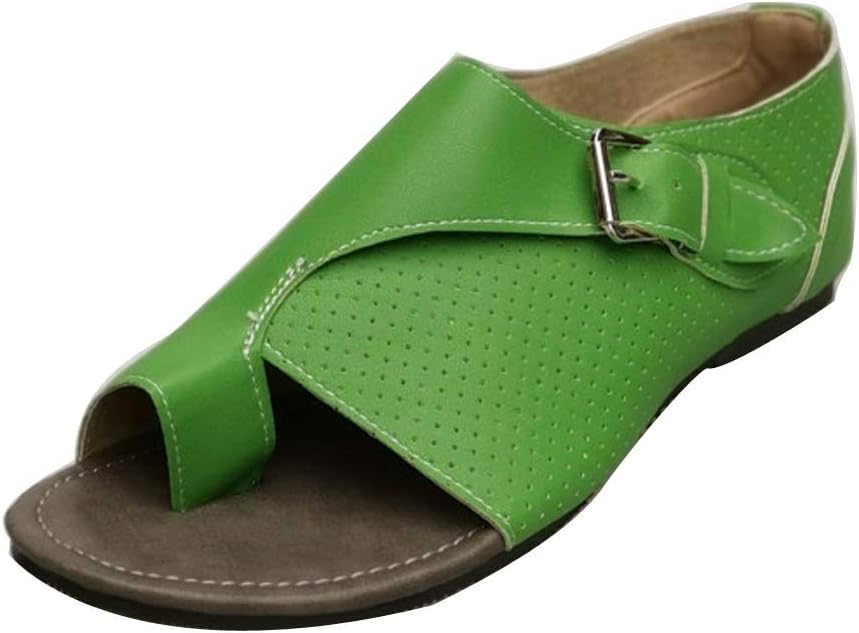 COPPEN Women Sandals Bohemia Roman Style Soft Comfortable Leisure Flat Sandal Buckle Strap Flat Shoes