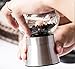 Guluman (2 pcs) Glass & Stainless Steel Salt and Pepper Grinder Set - Brushed Stainless Steel Pepper Mill & Salt Mill Shakers with Adjustable Ceramic Rotor
