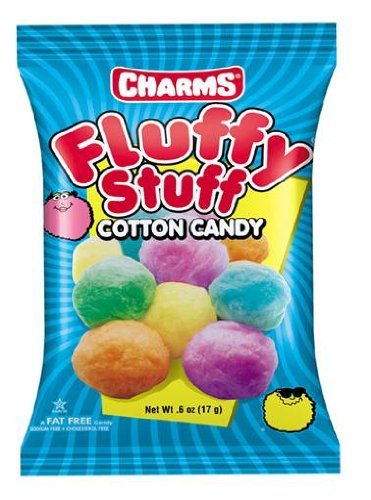 Charms Fluffy Stuff Cotton Candy, 2.5-Ounce Bags, Pack of 6 (Total 15 oz)