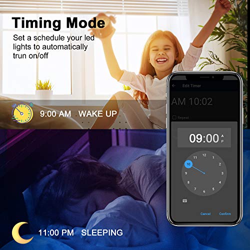 Smart LED Strip Lights, RGB LED Strip Lights 32.8ft WiFi LED Light Strips Music Sync Works with Alexa, Google Assistant, Waterproof Color Changing Light Strips Phone App Control for Bedroom Home