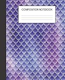Composition Notebook: Mermaid Glitter Scales Pattern Faux Glam College Ruled Notebook Lined School Journal