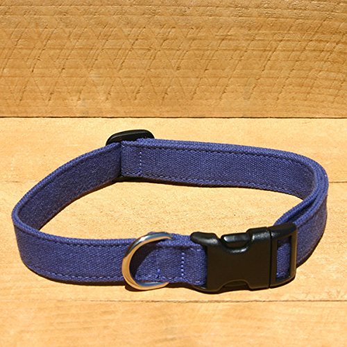 1" Blue Extra Large Hemp Basic Canvas Collar