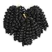 Pack of 3 Jamaican Bounce Crochet Hair Wand Curl Synthetic Hair Crochet Braids 8 Inch 20 Strands/Pack ELEGANT MUSES Afro Kinky Braiding Hair Extensions for Black Women (8