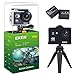 EKEN W9s Action Camera Full HD Wi-Fi Waterproof Sports Camera With 4K 10fps 1080P 30fps 720P 30fps Video 12 MP Photo And 140 Wide Angle Lens Includes 11 Mountings Kit, 2 Batteries, Black