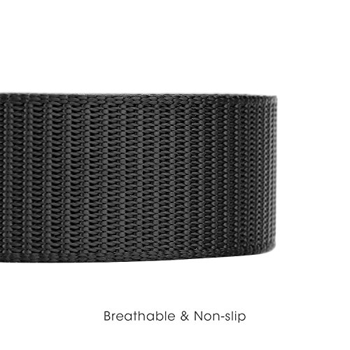 WERFORU Nylon Belts for Men 1.5 Inches Wide Outdoor Military Tactical Web Belt Breathable Soft and Durable Webbing Waist Belt with Black Metal Buckle (Pants Size Below 42\