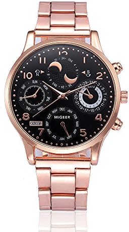 VANSOON Luxury Watch, Men Fashion Quartz Wristwatch Military Sport Leather Band Dial Clock Crystal Stainless Steel Analog Quartz Simple Waterproof Business Watches Clearance