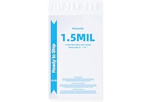 POLYSELLS Strong Self Seal Clear Poly Bags with Suffocation Warning for Packaging, Shipping, T-Shirts, Clothes & FBA, Permanent Adhesive, 9"x12", 1000pcs