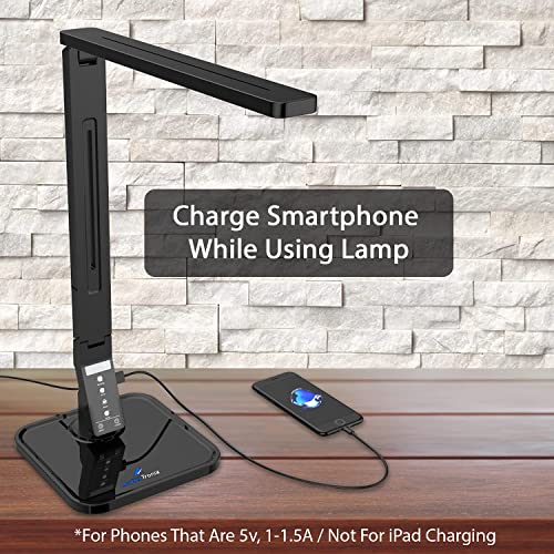 Ambertronix LED Desk Table Lamp, USB Port, 5 Level Brightness, 4 Color