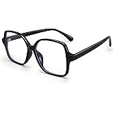 Dollger Square Blue Light Blocking Glasses for Women Men Oversized Fashion Anti-Fatigue Nerd Eyeglasses Frame Computer Strain