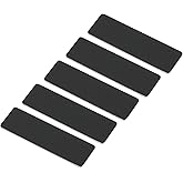 PATIKIL 2.73 x 0.78inch Engraved Badge Blanks,5pcs Metal Name Tags Kit Round Corners with Pin, Label Name Badge Custom Name Tag for Office,Business,Black