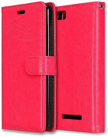 Aipyy Xiaomi Mi4C Mi4i Case,[3 Card Slots] Fashion PU Leather Wallet Leather Case Built-in Card Slots Flip Leather with Stand Case Cover for Xiaomi Mi4C Mi4i M4C M4i Red
