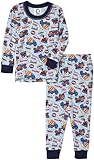 Gerber Construction Truck Cotton PJs Two Piece, Light Blue