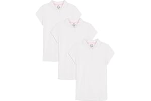 APPROVED SCHOOL WEAR ASW Approved School Wear Girls' School Uniform Short Sleeve Polo, Soft & Comfortable Jersey, Multipack