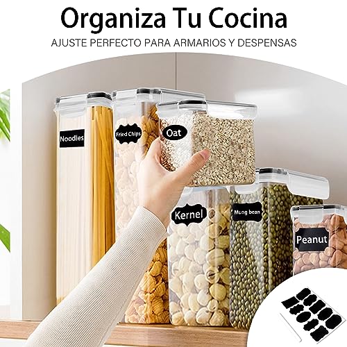 KIROGILY Contenedores de Alimentos Premium, sin BPA, Seguros y Duraderos, Apilables, juego de 8 Recipientes Herméticos para Almacenar, Adecuados para Cocina, Refrigerador, Gabinete