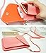 PU Leather 2 Layers Vertical Cellphone Pouch Bag with Shoulder Strap and Magnetic Button for Apple iPhone Samsung Galaxy and Other Smartphone Pink