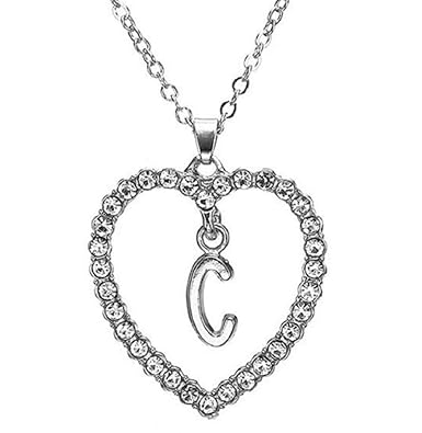 C Collar Inicial Letra Nombre Alfabeto Corazón