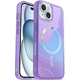 OtterBox iPhone 16e, iPhone 15, iPhone 14, and iPhone 13 (ONLY) Symmetry Series+ Case, Snaps to MagSafe, Ultra-Sleek, Raised Edges Protect Camera & Screen - Non-Retail Packaging - Clear/Purple
