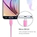 iSeeker Bundle of 3 Durable 6.6ft/2m Nylon Braided Tangle-Free Micro USB Cable for Android, Samsung, HTC, Motorola, Nokia and More(Pink)