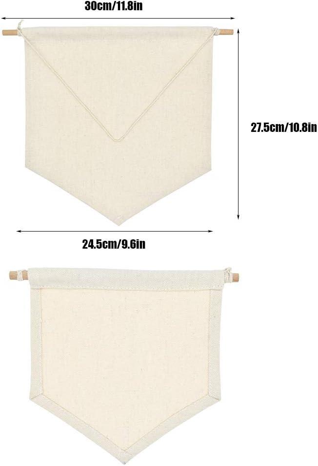 SwirlColor Pin Badge Display Banner Pennant 2pcs, Multifunctional Blank Canvas Wall Decoration, with 2pcs Hanging Hook - Image 4