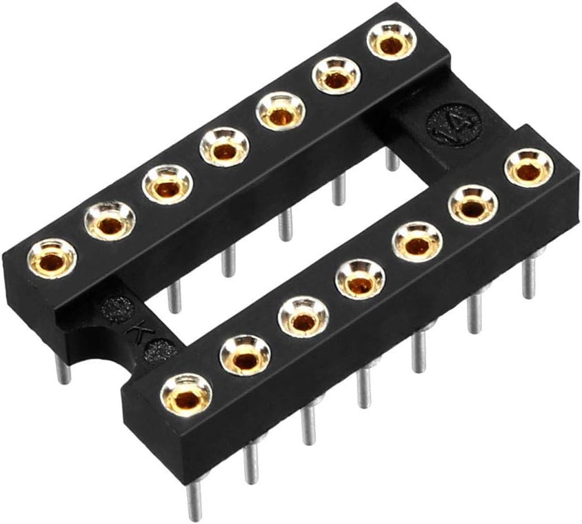 sourcing map 33pcs DIP IC Socket 14 Pin 2.54mm Pitch Dual Row 7.6mm Row Pitch