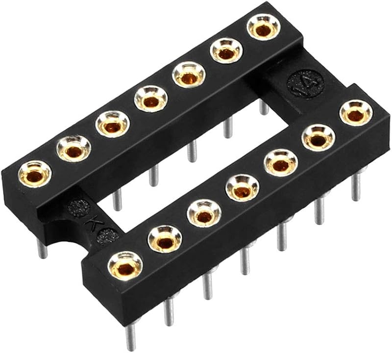 sourcing map 33pcs DIP IC Socket 14 Pin 2.54mm Pitch Dual Row 7.6mm Row Pitch