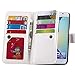 S6 Case, Galaxy S6 Case, Joopapa Samsung Galaxy S6 Wallet Case,Pu Leather Case Magnet Wallet Credit Card Holder Flip Cover Case Built-in 9 Card Slots & Stand Case for Samsung Galaxy S6 (White)