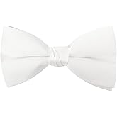 boxed-gifts Mens Clip On Bow Tie - Solid Color Bowties for Men