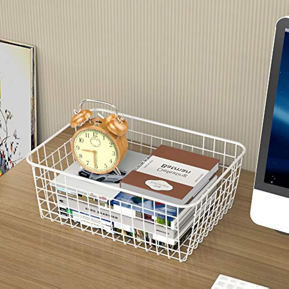 Wire Basket, 4 Pack Baskets For Storage Durable Metal