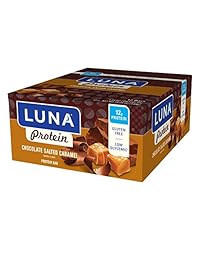 Luna Protein - Gluten Free Protein Bar - Chocolate Salted Caramel - (1.59 Ounce Snack Bar, 12 Count)