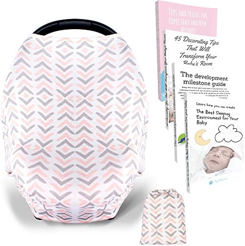 Baby Car Seat Canopy, Nursing Cover for Breastfeeding, 4 Free e-books Included