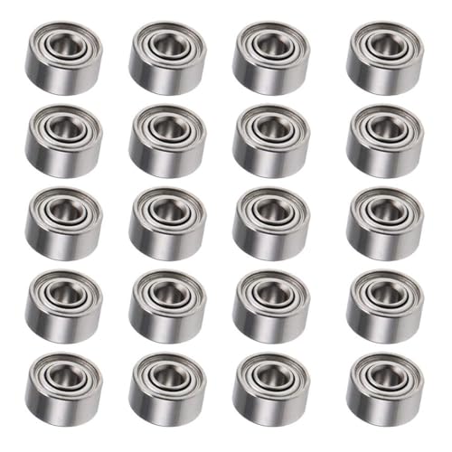 ROWORKX 20Pcs 681XZZ Deep Groove Ball Bearings, Z2 1.5mm x 4mm x 2mm Double Sealed Industrial Bearings, Chrome Steel Skateboard Bearingsfor Skateboard Wheels, Skates, Electric Motors