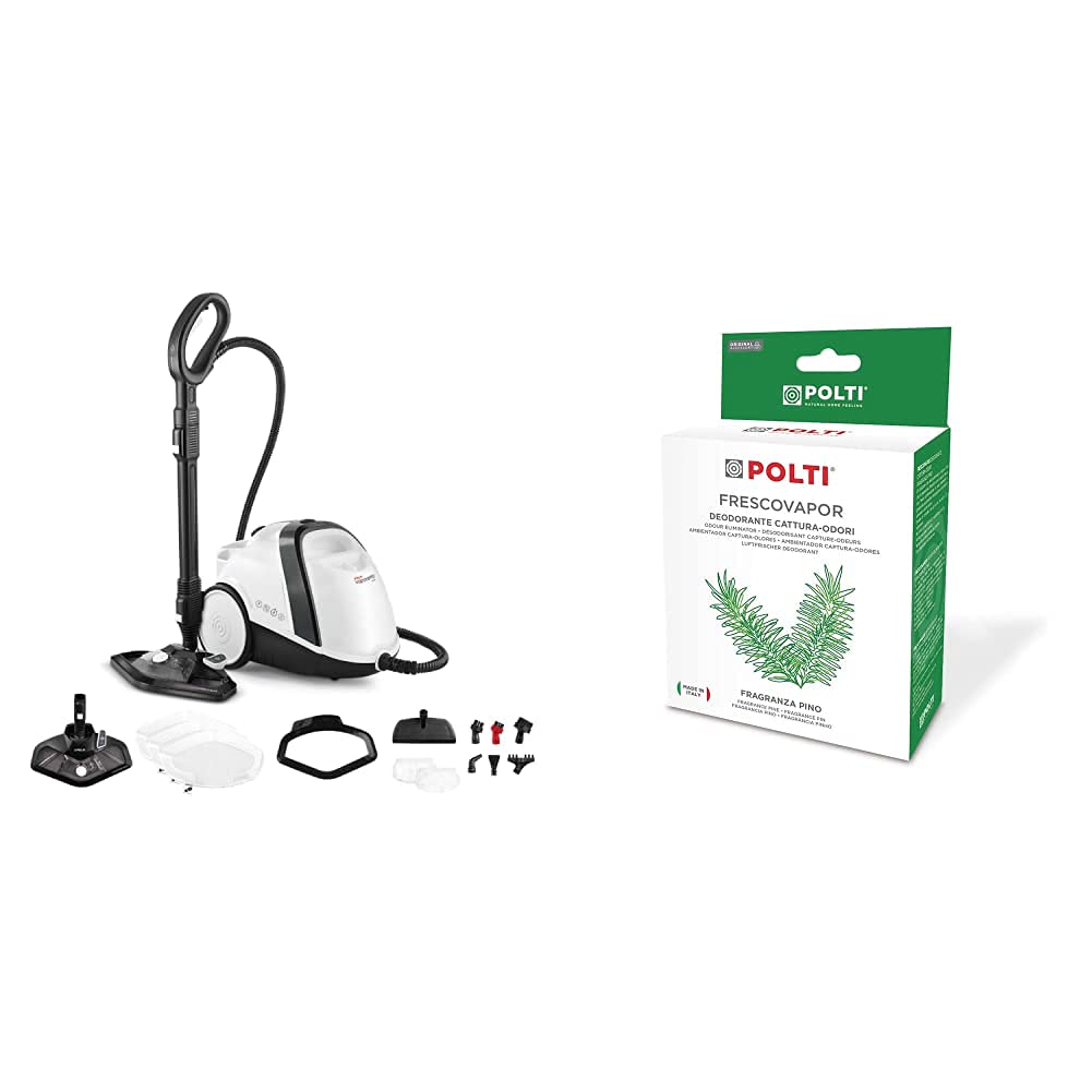 Polti-Vaporetto-Smart-120-Limpiador-a-Vapor-con-Caldera-de-Alta-presion-de-4-Bar-11-Accesorios-Blanco-y-Negro-Polti