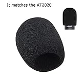 Acrux7 Foam Microphone Windscreen - Large Size Microphone Cover for Audio Technica AT2020 and other Large Mic (Black)