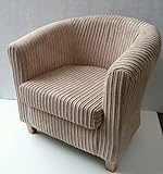 Luxury Traditional Shape Tub Chair In Beige Jumbo Cord If