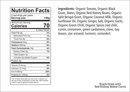 Khazana Gourmet Indian Entrée |USDA-Organic/Vegan|- BlackGram w/Red Kidney Beans Curry • 10oz(6 Pack) • [A tasty bite of Vegetarian/Gluten Free Ready-to-Eat Meals/Snacks/Food • MRE's • Paste] - Thumbnail 2