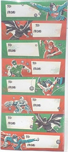 Justice League Christmas Gift Tag Stickers Pack of 16