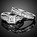 Stainless Steel Princess Cut Cubic Zirconia Wedding Engagement Ring Set Anniversary Propose Eternity Bridal Halo (10)