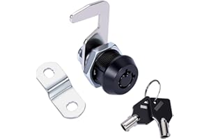 WOOCH Toolbox Lock Tubular Cam Replacement Lock Hook Cam Keyed Alike (5/8 Inch, Black, 1 Pack)