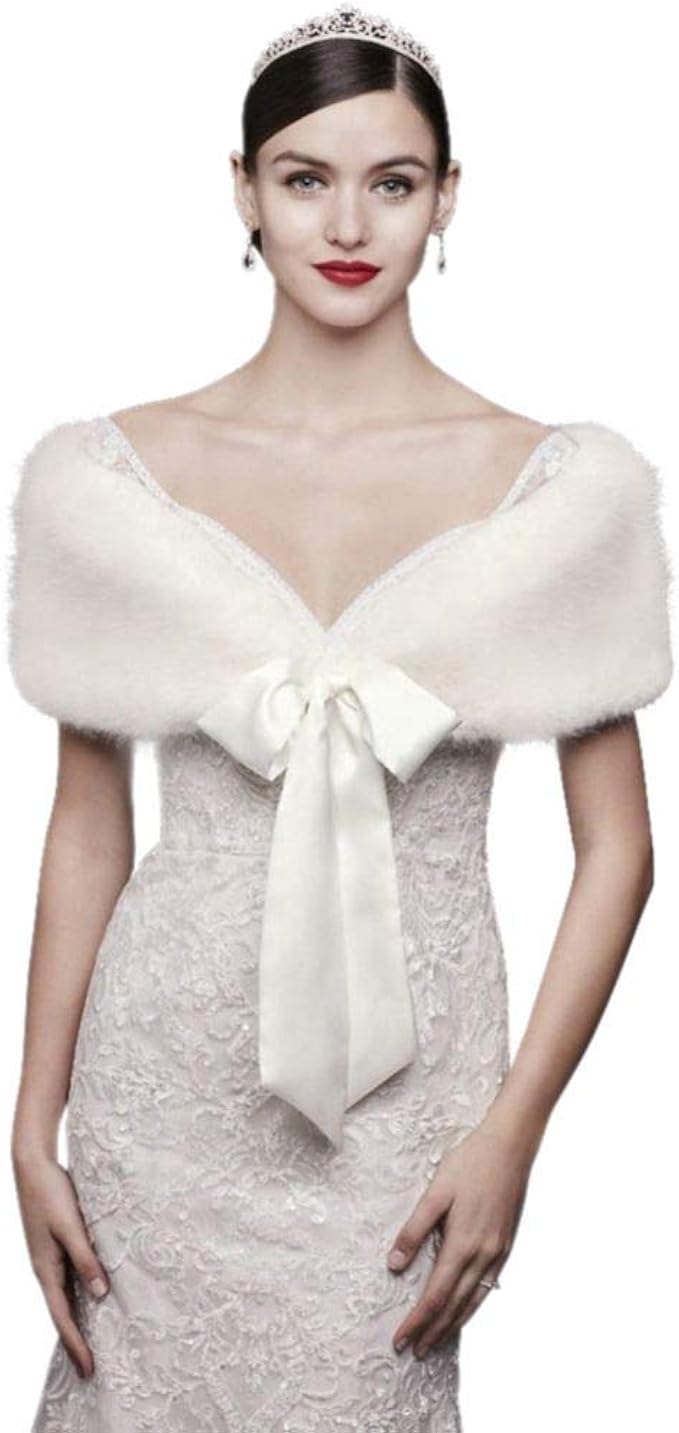 david's bridal faux fur wrap