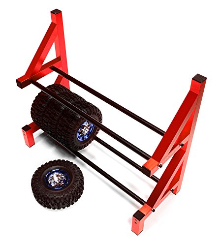 Integy RC Model Hop-ups C26749RED Wheel & Tire Storage Rack 17x6x14 Inch for 1/10 & 1/8 Scale