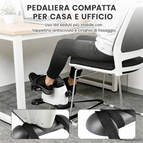 Static Pedals for Elderly for Leg and Arm Rehabilitation Exercises, Compact Pedals, Portable and Easy to Assemble and Use, Mini Exercise Bike, Black