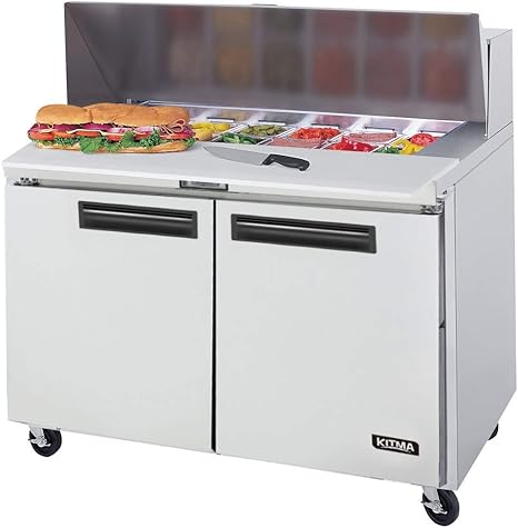 Mega Top Sandwich Prep Table Refrigerator Two Door Kitma 48