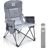 Camphor Designs Heavy Duty Portable Folding Camping Chair for Adults with Comfy Padded Backrest | for Outdoor & Sports, Backpacking, Beach, Lawn, Hunting, Tailgating, Fishing | Supports 400 Lbs