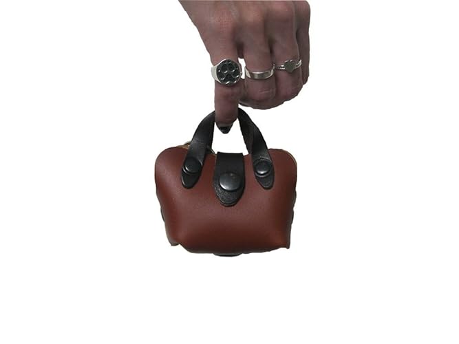 Mini Handtasche Hundekot Tasche Halter in braunem Leder, Hund Müllsack Halter, handgemachte Hundebedarf