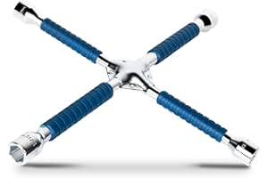 ETERNA Professional 18" Four Way Lug Wrench, Car Wheel Lug Nut Cross Wrench, Universal Heavy Duty Socket Spanner,Carbon Steel Car Tire Repair Tool